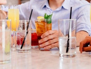 Various drinks on table