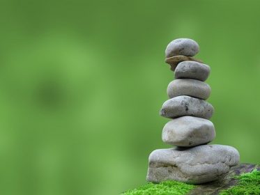 Seven rocks stacked on top of one another