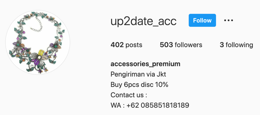 This image is a screenshot of an instagram account that claims to up up2date accounting. They are not. 